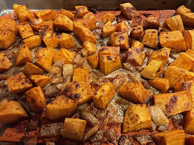 Cinnamon Honey Roasted Sweet Potatoes